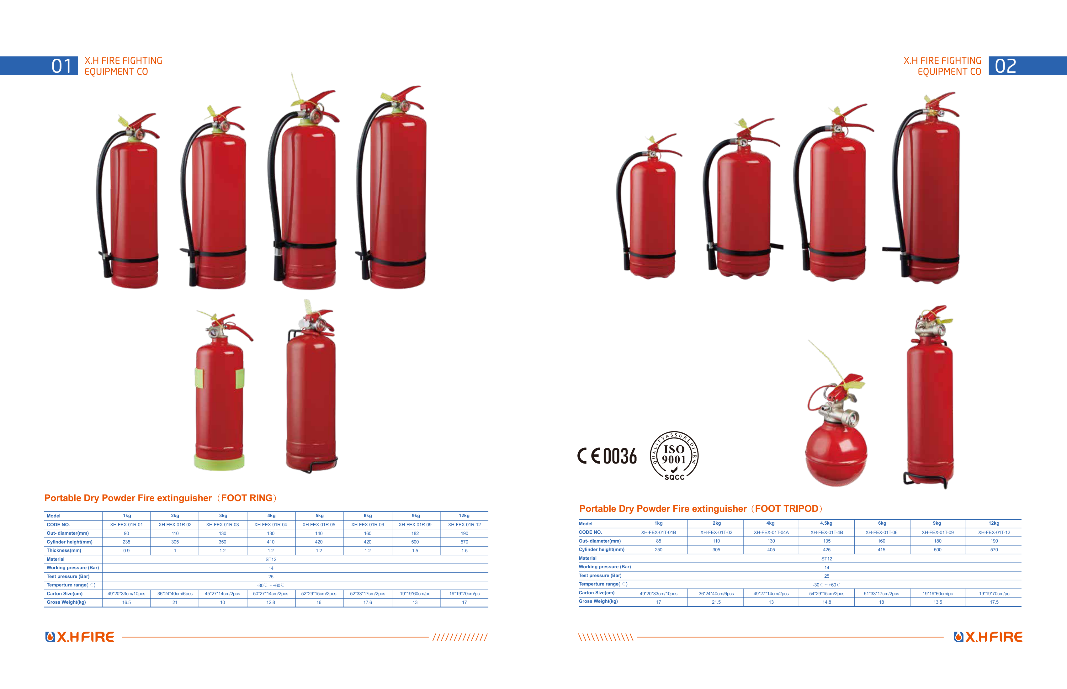 Portable Dry Powder Fire Extinguisher (Foot Ring / Tripod)