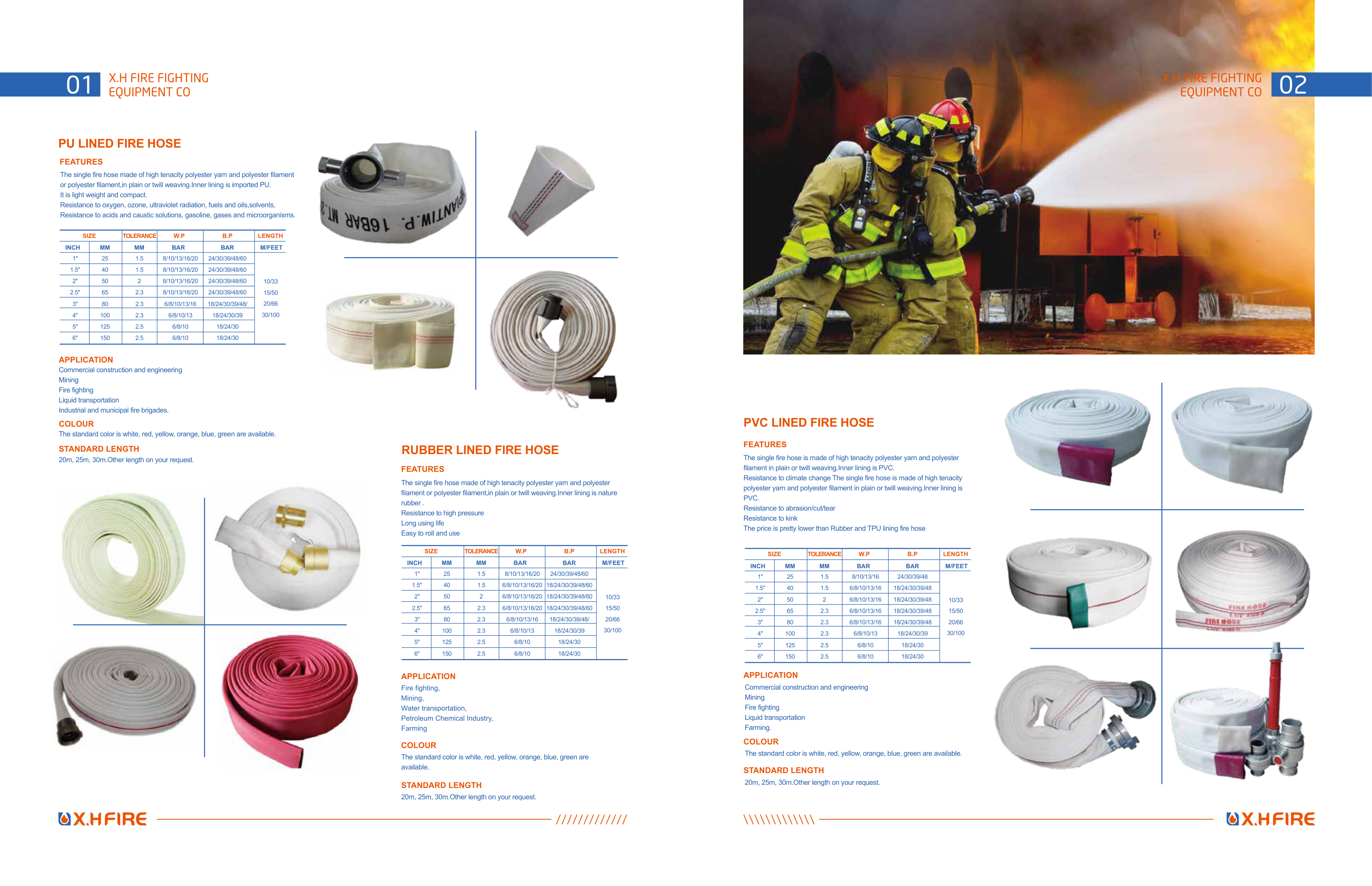 PU Lined Fire Hose & Rubber Lined Hose