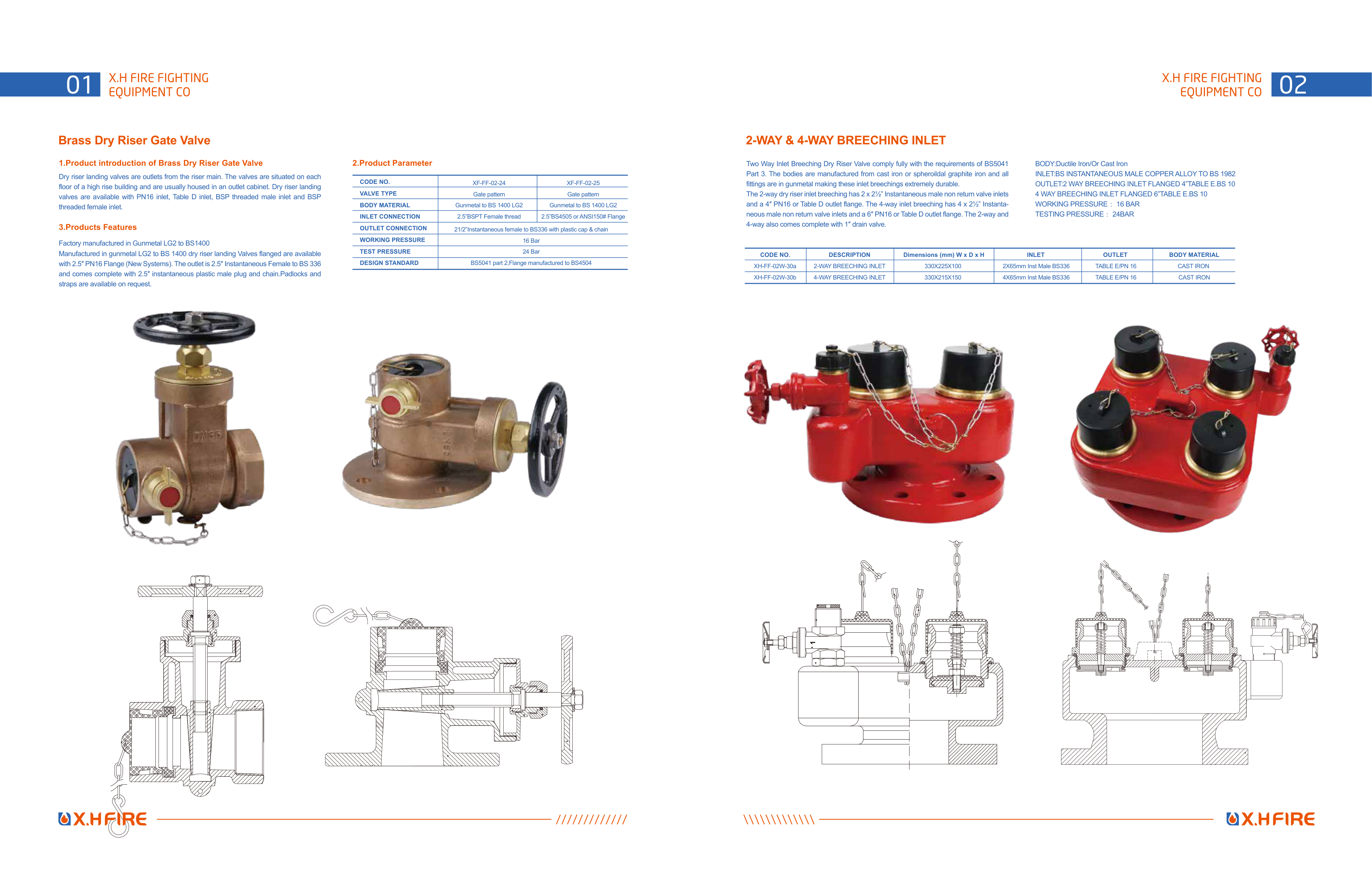 Dry Riser Gate Valve & Breeching Inlet