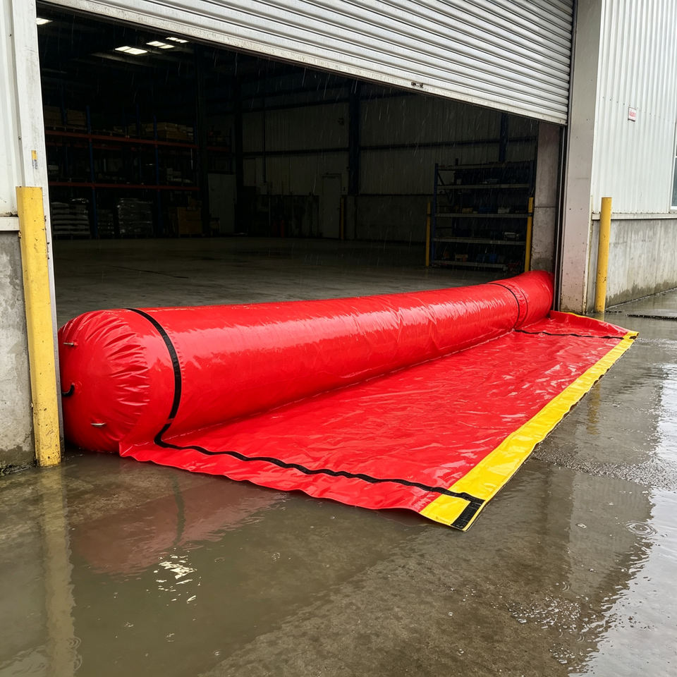 Self-Inflating Water-Absorbing Flood Barrier Bags